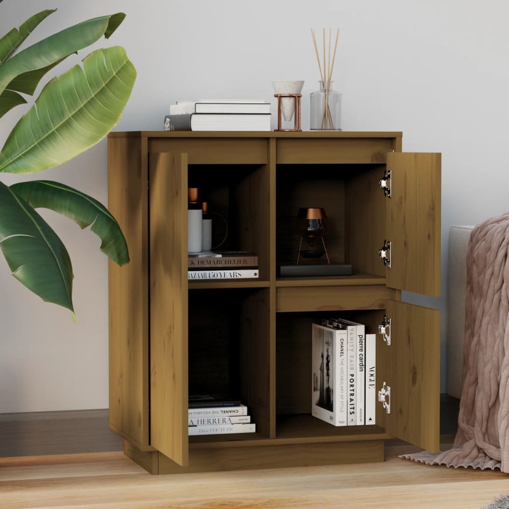 Buffet Marron miel 60x34x75 cm Bois massif de pin Buffets & bahuts vidaXL   