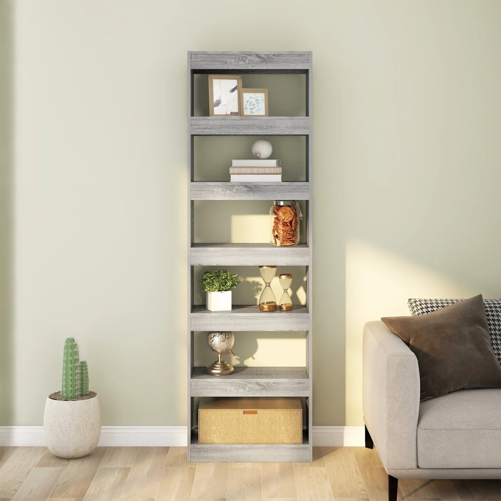 Bibliothèque/Séparateur de pièce Sonoma gris 60x30x198 cm Bibliothèques vidaXL   