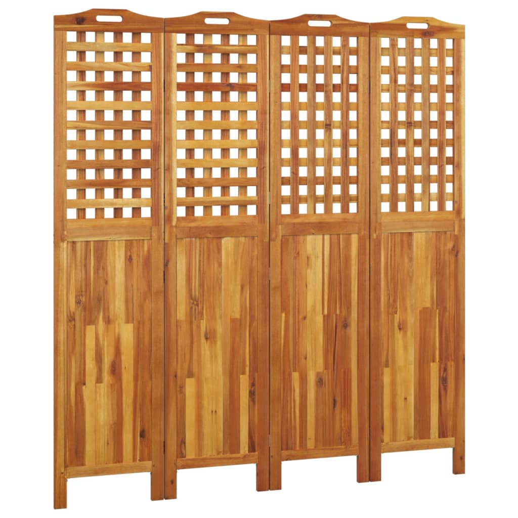 Cloison de séparation 4 panneaux 162x2x180 cm Bois d'acacia Séparateurs de pièces vidaXL   