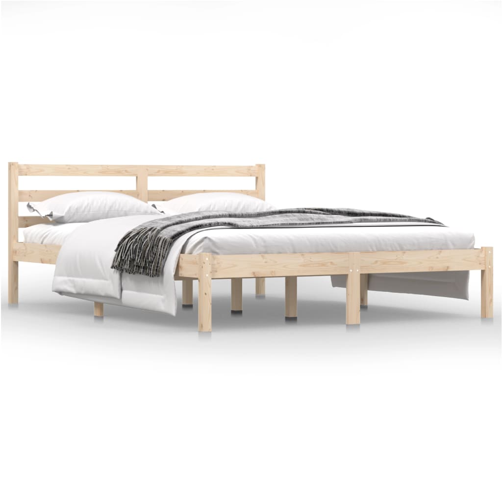 Cadre de lit Bois de pin massif 140x190 cm Lits & cadres de lit vidaXL   