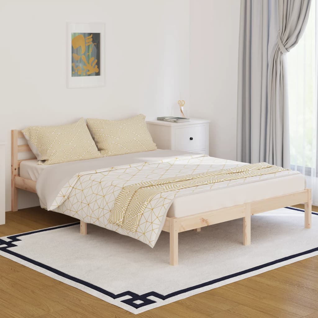 Cadre de lit Bois de pin massif 140x200 cm Lits & cadres de lit vidaXL   