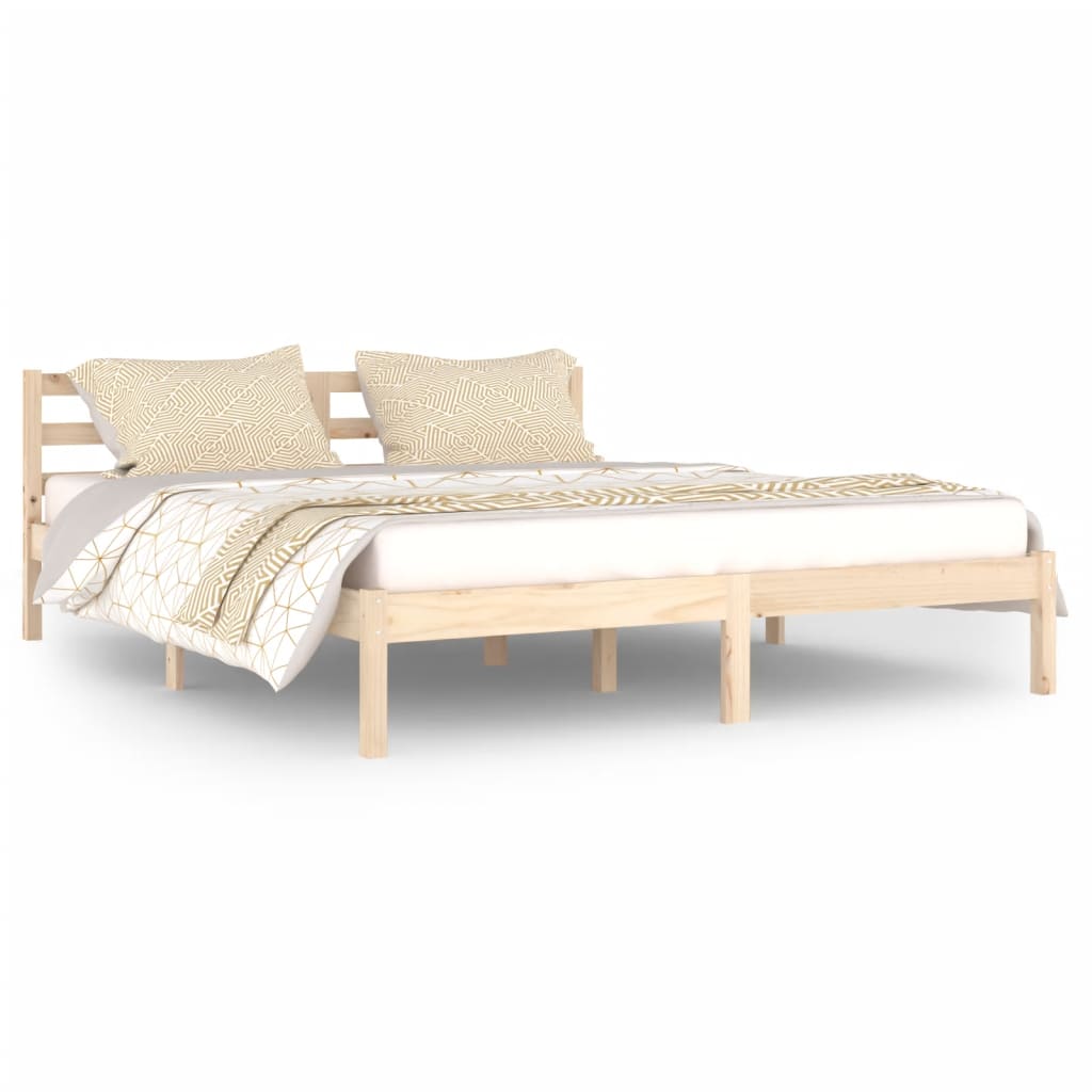 Cadre de lit Bois de pin massif 160x200 cm Lits & cadres de lit vidaXL   