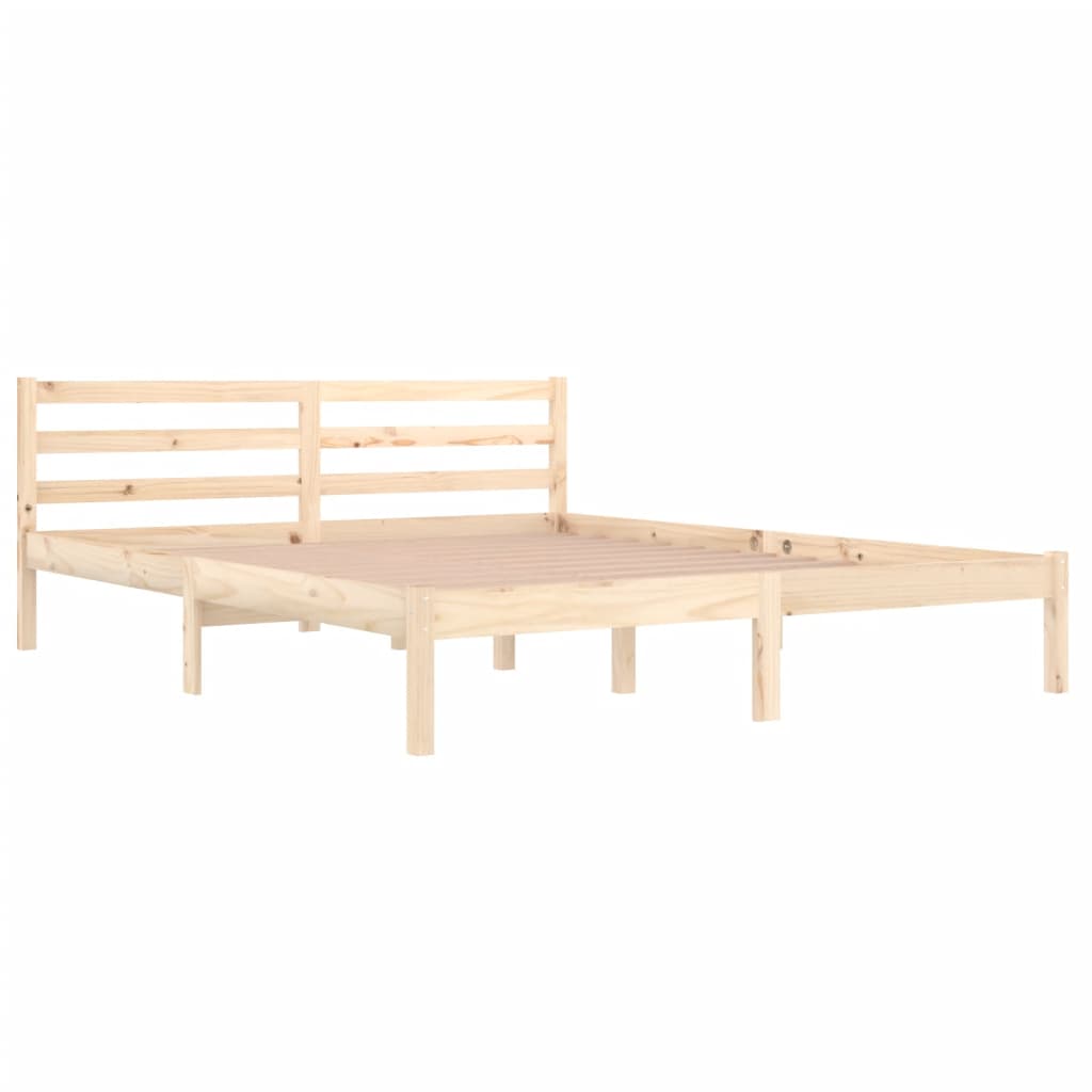 Cadre de lit Bois de pin massif 160x200 cm Lits & cadres de lit vidaXL   