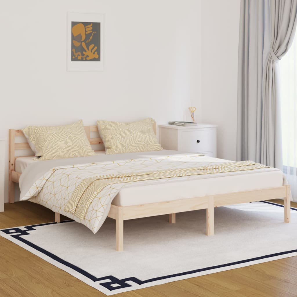 Cadre de lit Bois de pin massif 160x200 cm Lits & cadres de lit vidaXL   