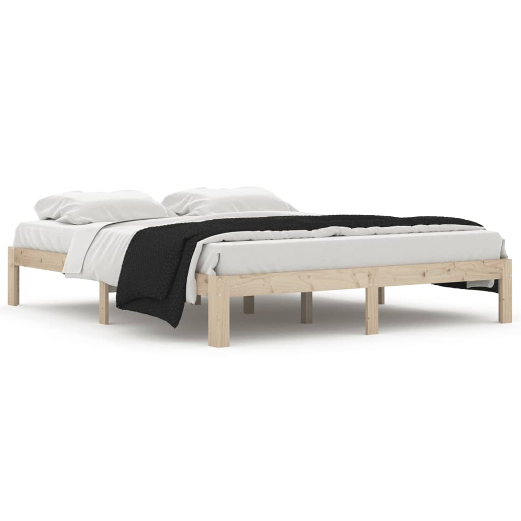 Cadre de lit Bois de pin massif 160x200 cm Lits & cadres de lit vidaXL   