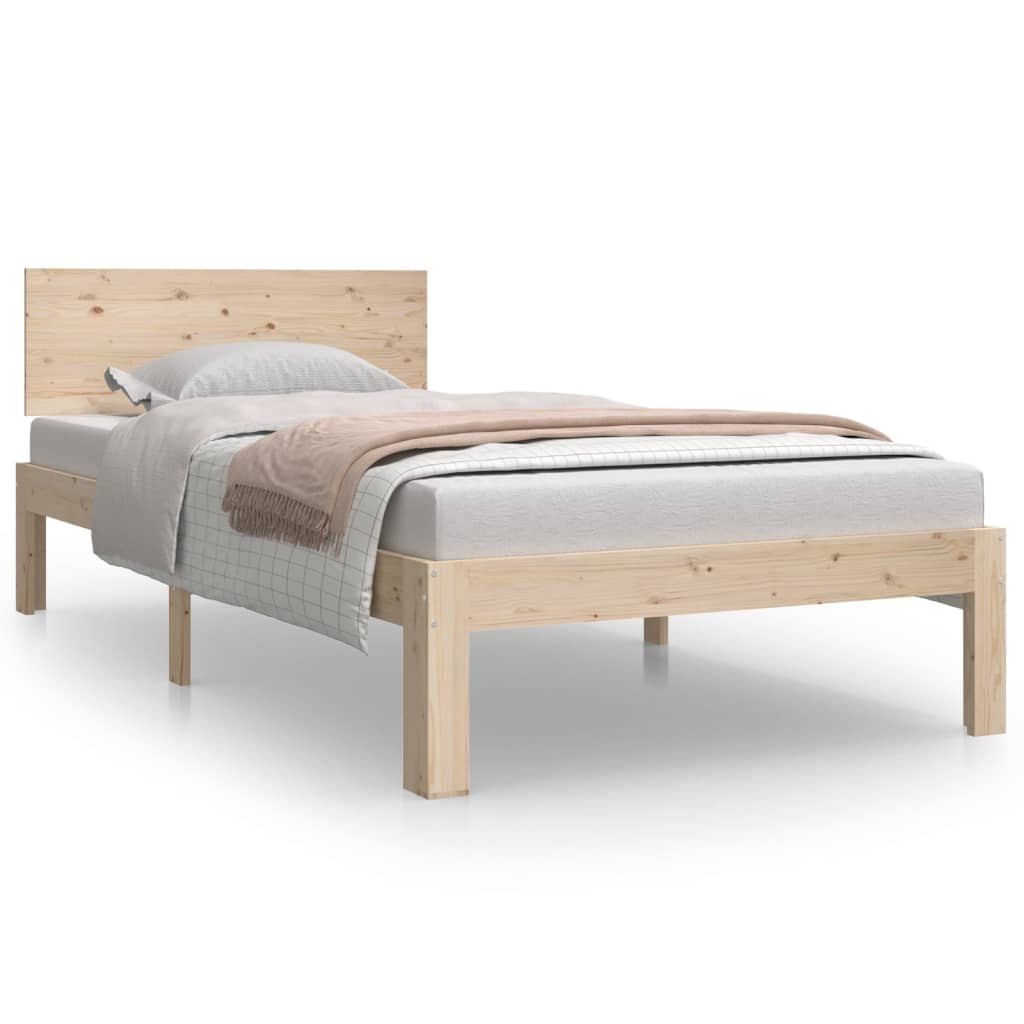 Cadre de lit bois massif 90x190 cm simple Lits & cadres de lit vidaXL   