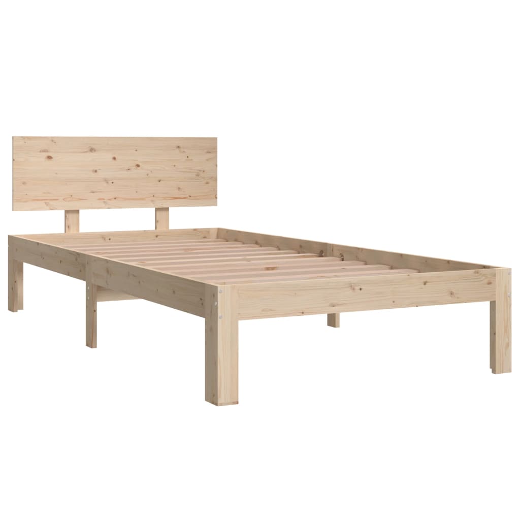 Cadre de lit bois massif 90x190 cm simple Lits & cadres de lit vidaXL   