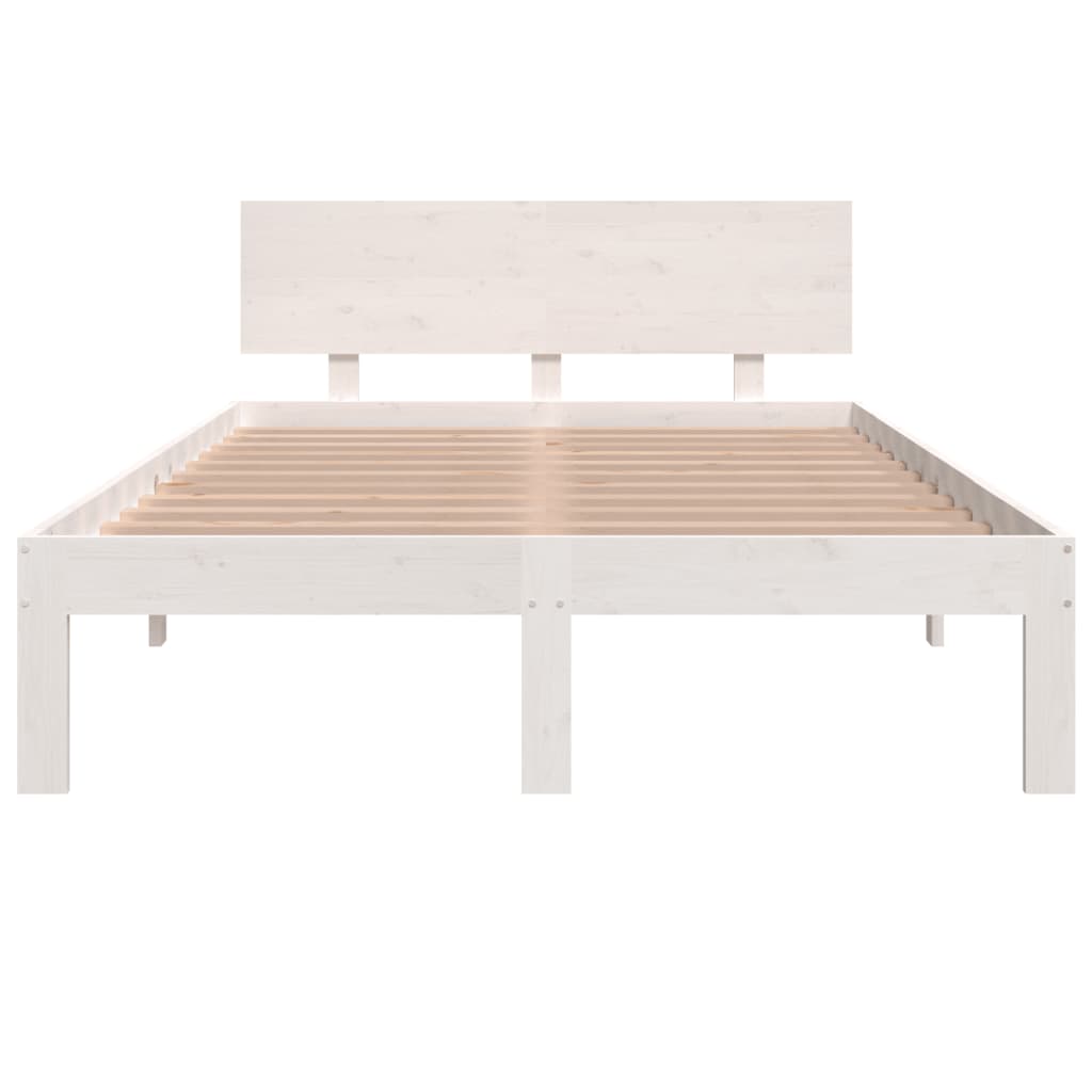 Cadre de lit Blanc Bois massif 120x190 cm Petit double Lits & cadres de lit vidaXL   