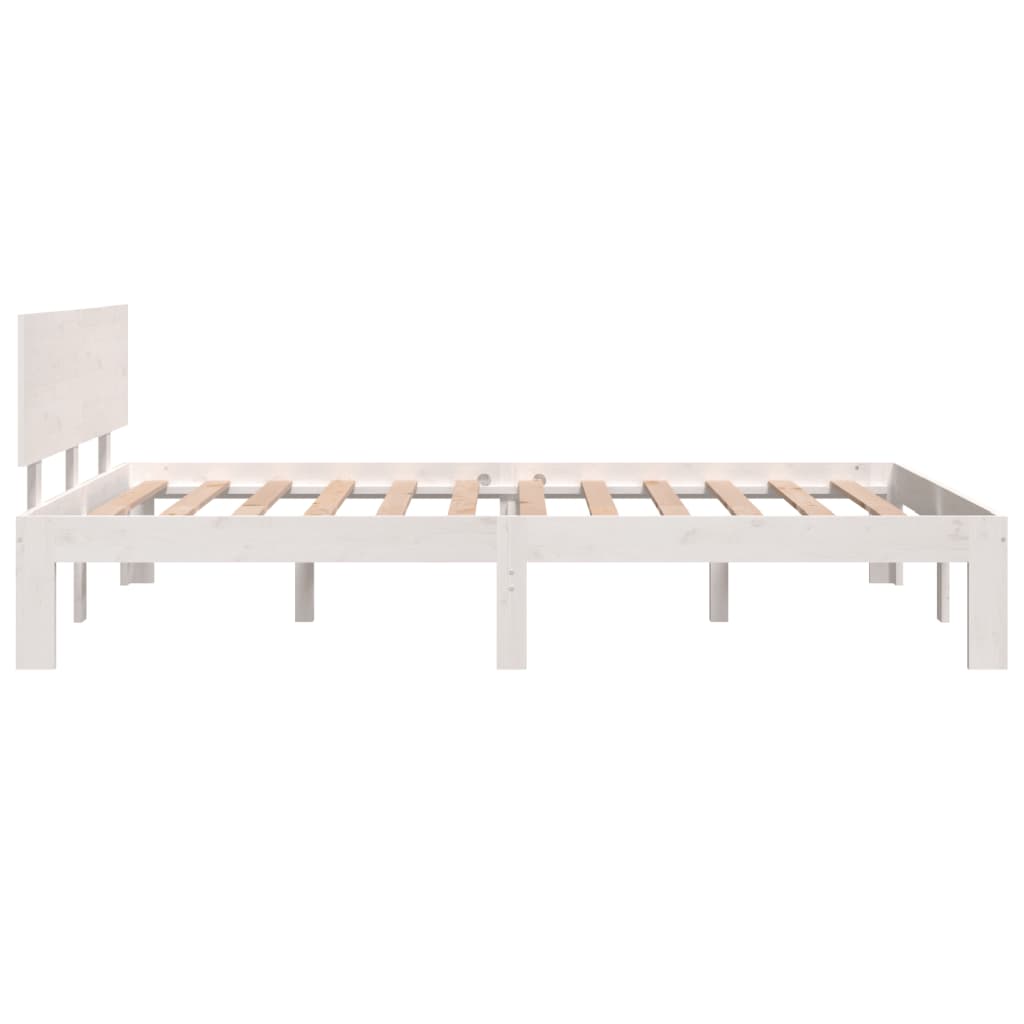 Cadre de lit Blanc Bois massif 120x190 cm Petit double Lits & cadres de lit vidaXL   