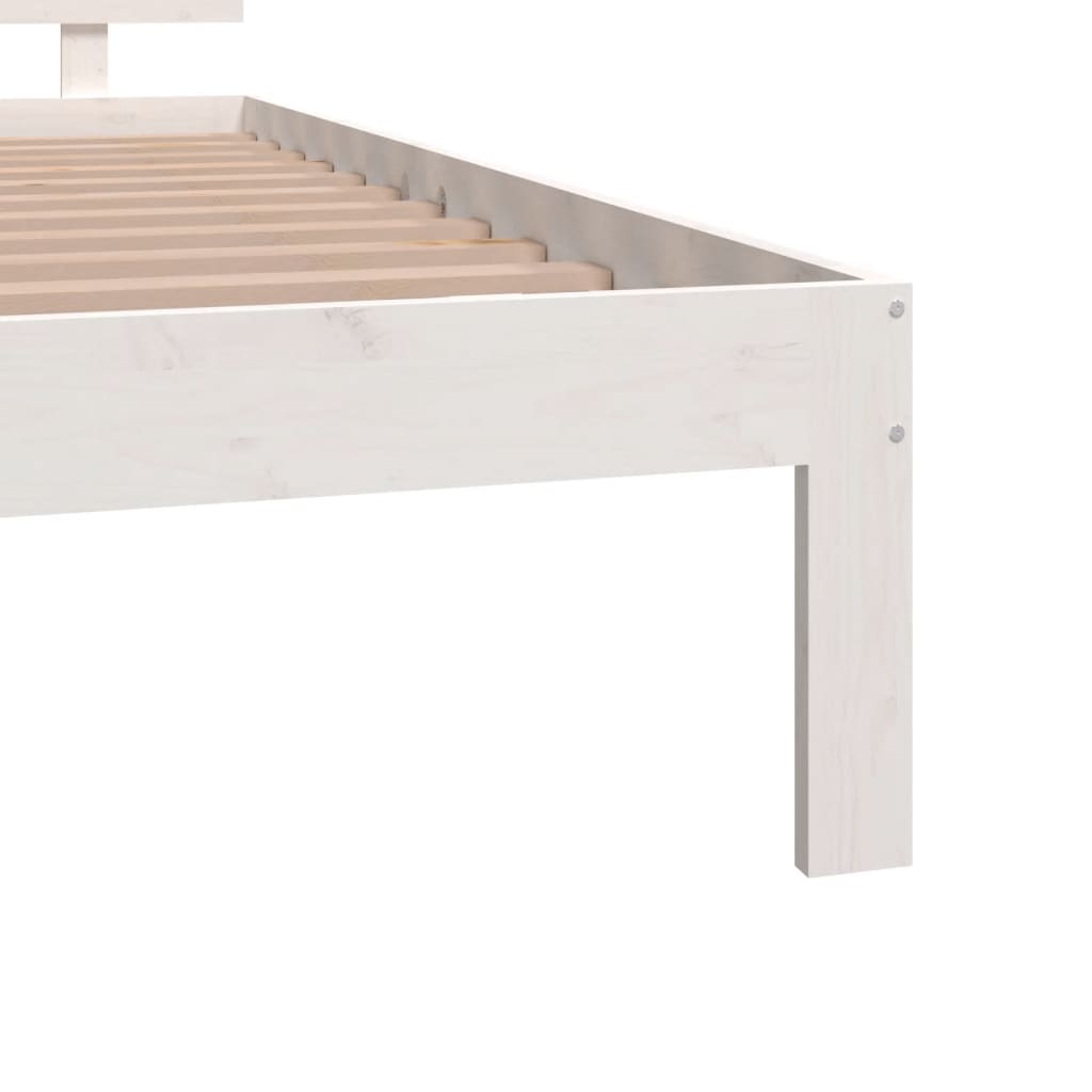 Cadre de lit Blanc Bois massif 120x190 cm Petit double Lits & cadres de lit vidaXL   