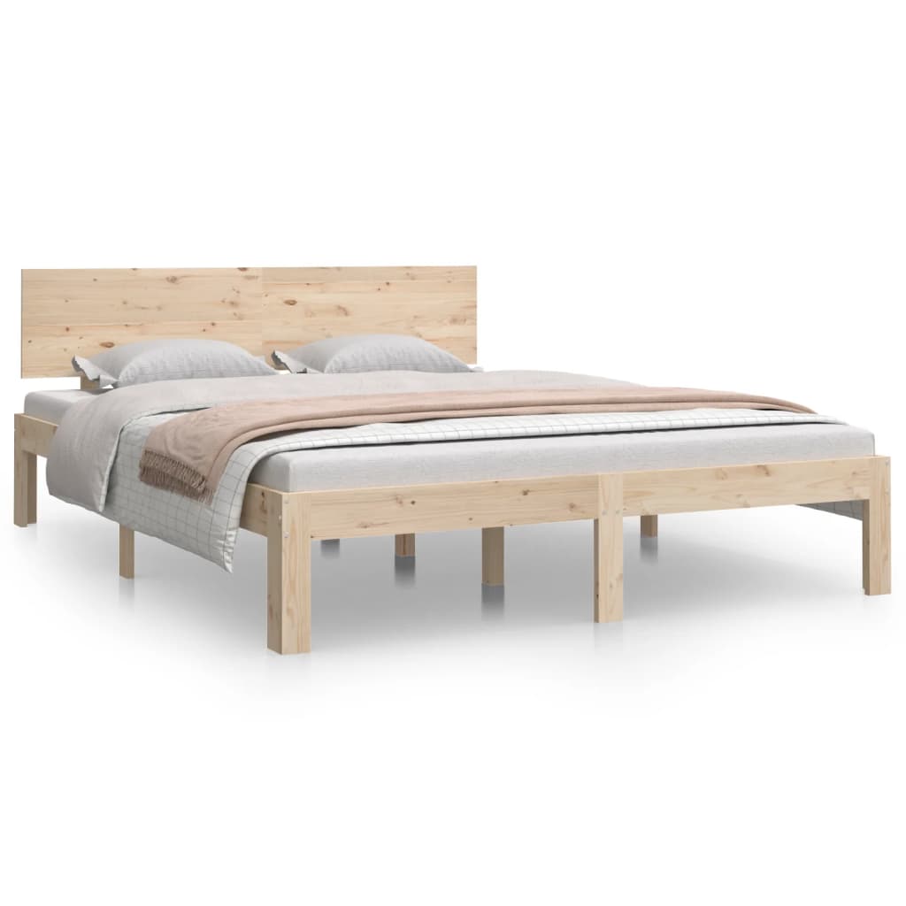Cadre de lit Bois de pin massif 140x190 cm Lits & cadres de lit vidaXL   
