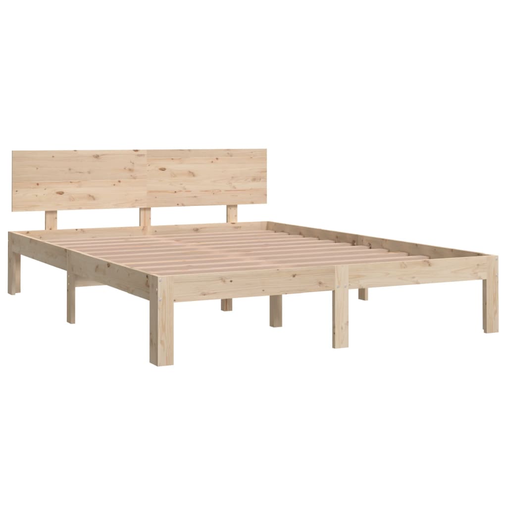 Cadre de lit Bois de pin massif 140x190 cm Lits & cadres de lit vidaXL   