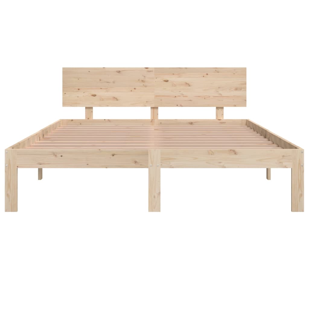 Cadre de lit Bois de pin massif 140x190 cm Lits & cadres de lit vidaXL   