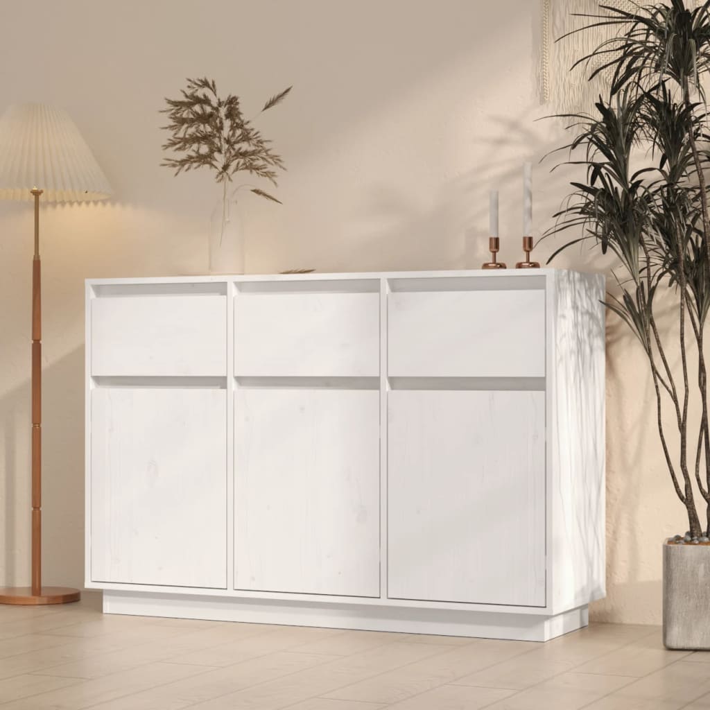 Buffet blanc 110x34x75 cm bois massif de pin Buffets & bahuts vidaXL   