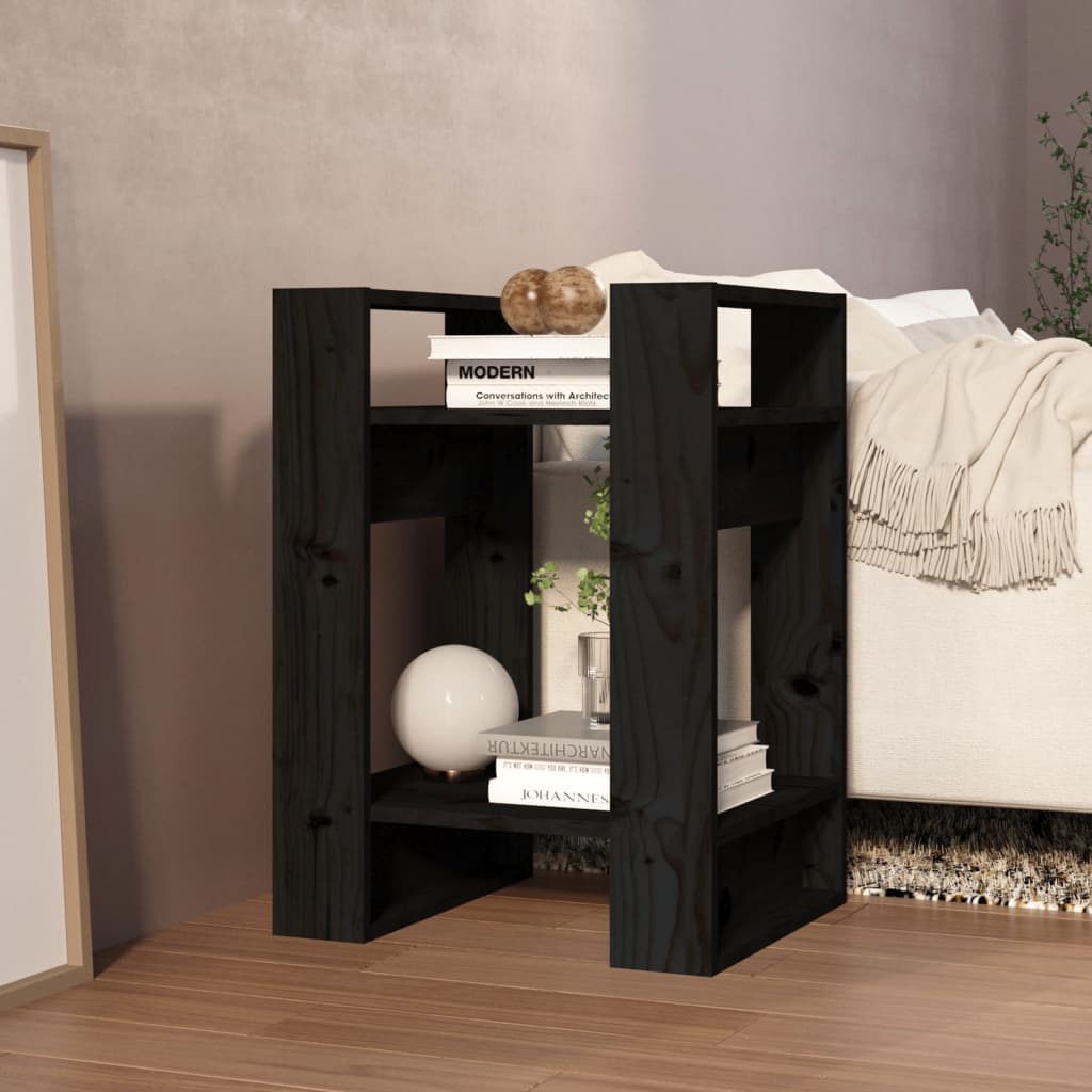 Bibliothèque/Séparateur de pièce Noir 41x35x57 cm Pin solide Bibliothèques vidaXL   