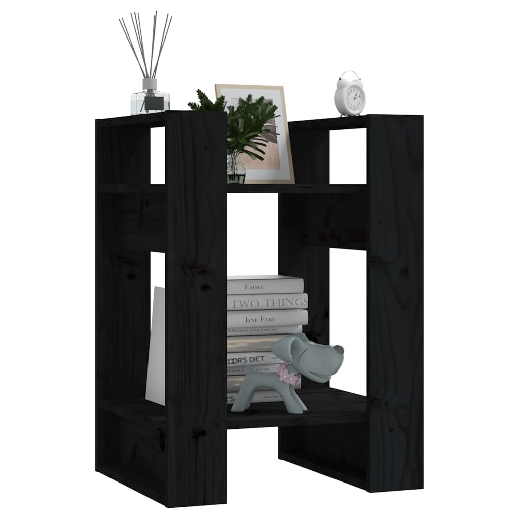 Bibliothèque/Séparateur de pièce Noir 41x35x57 cm Pin solide Bibliothèques vidaXL   