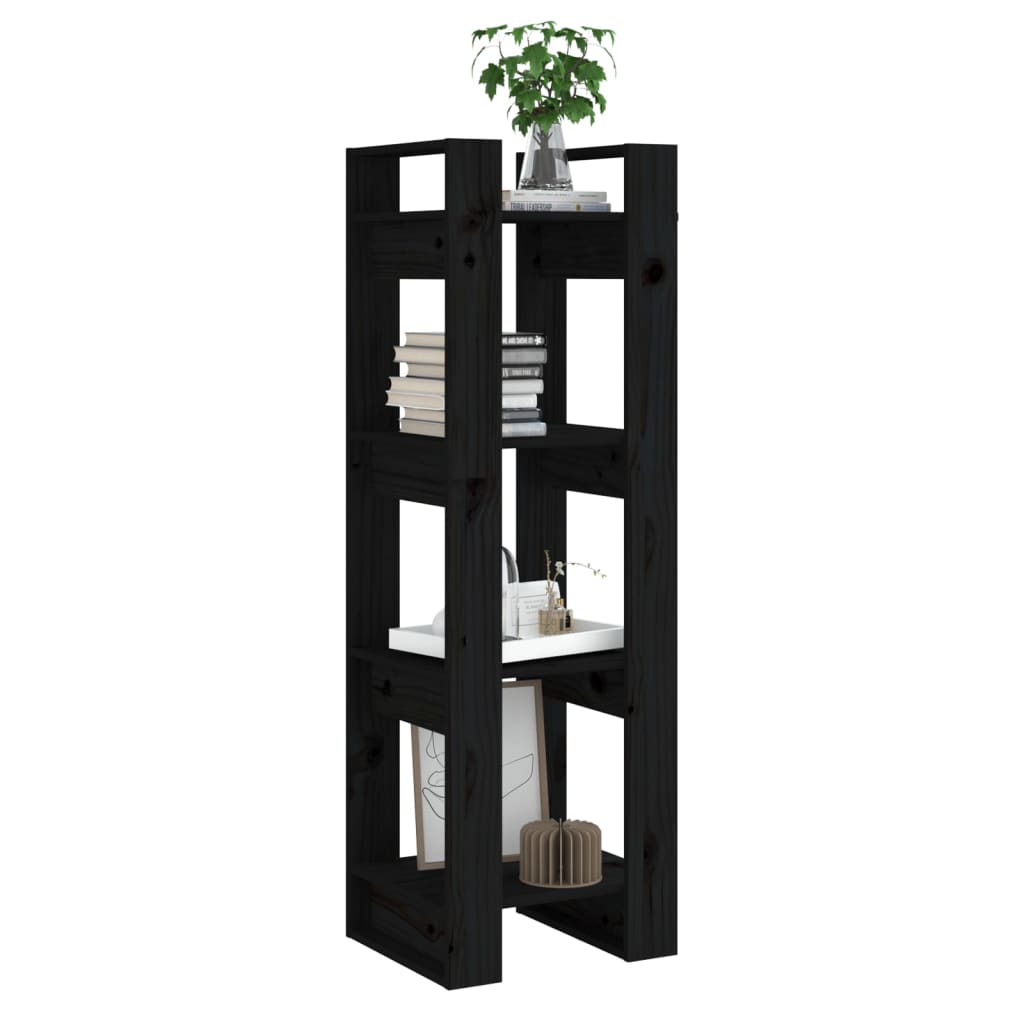Bibliothèque/Séparateur de pièce Noir 41x35x125 cm Pin massif Bibliothèques vidaXL   