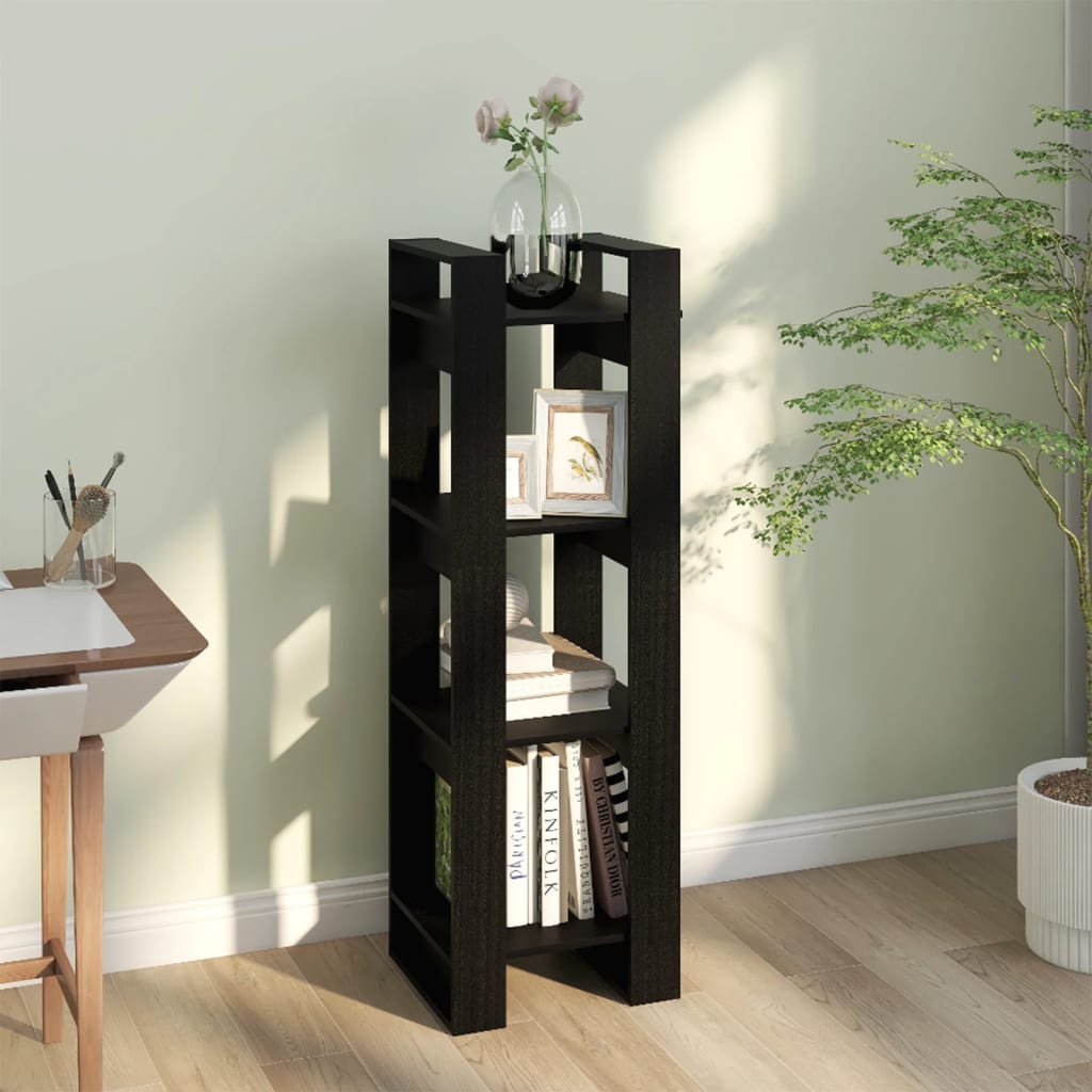 Bibliothèque/Séparateur de pièce Noir 41x35x125 cm Pin massif Bibliothèques vidaXL   
