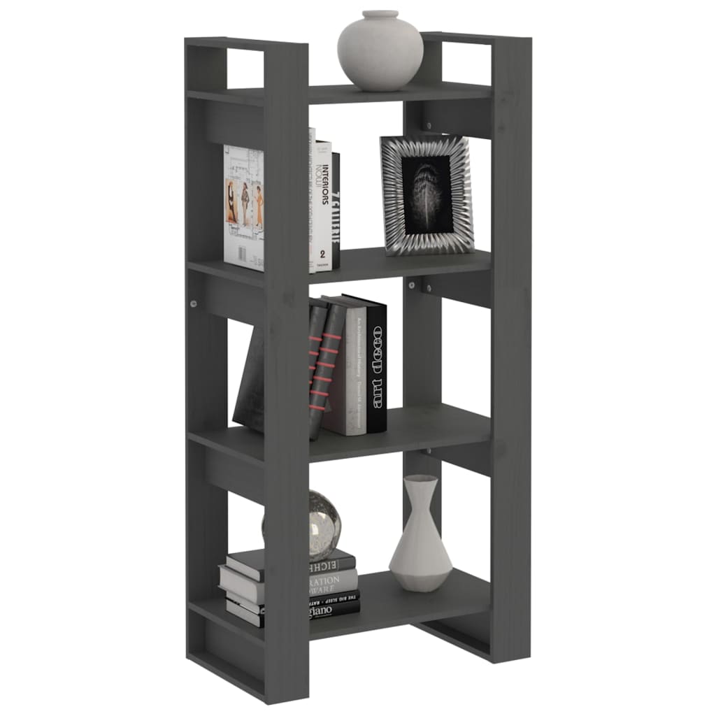 Bibliothèque/Séparateur de pièce Gris 60x35x125 cm Bois massif Bibliothèques vidaXL   