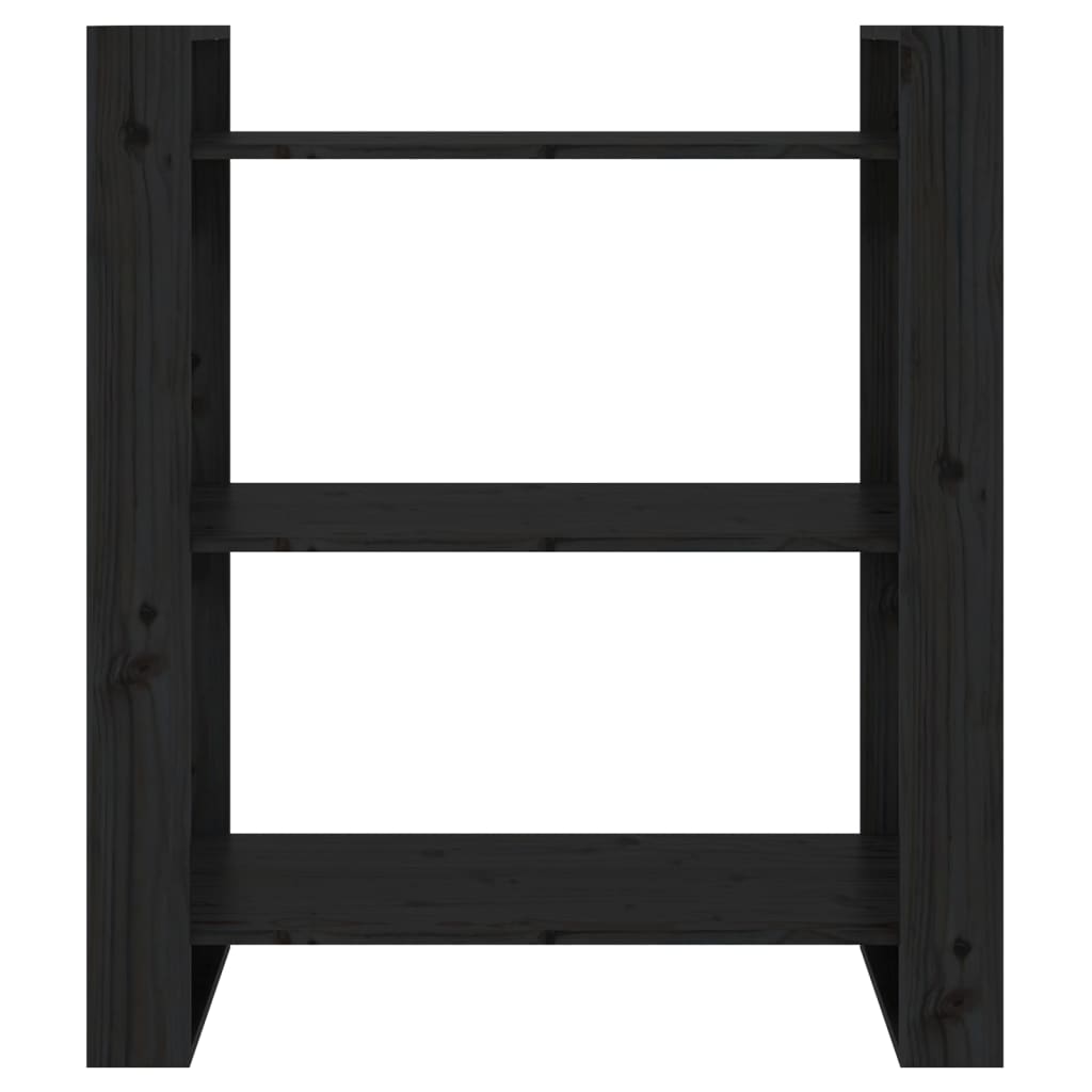 Bibliothèque/Séparateur de pièce Noir 80x35x91 cm Pin solide Bibliothèques vidaXL   