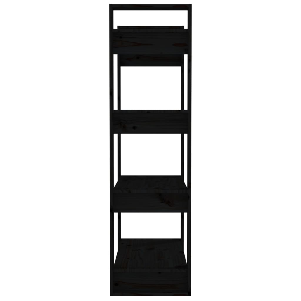 Bibliothèque/Séparateur de pièce Noir 80x35x125 cm Pin massif Bibliothèques vidaXL   
