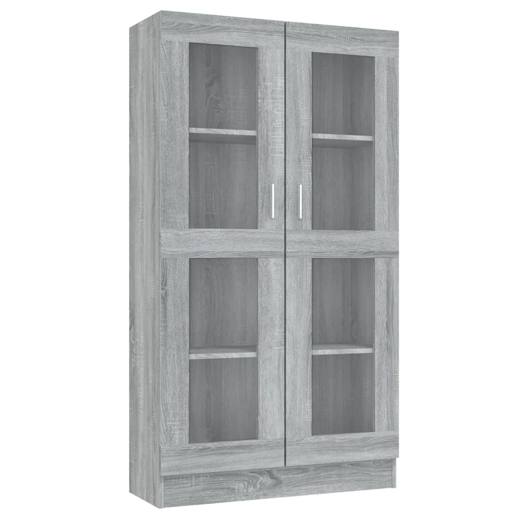 Armoire à vitrine Sonoma gris 82,5x30,5x150cm Bois d'ingénierie Bibliothèques vidaXL   