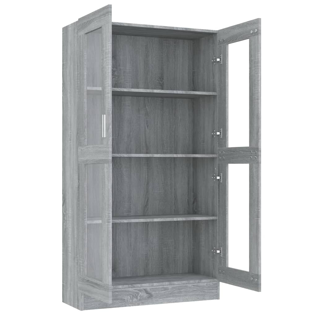 Armoire à vitrine Sonoma gris 82,5x30,5x150cm Bois d'ingénierie Bibliothèques vidaXL   