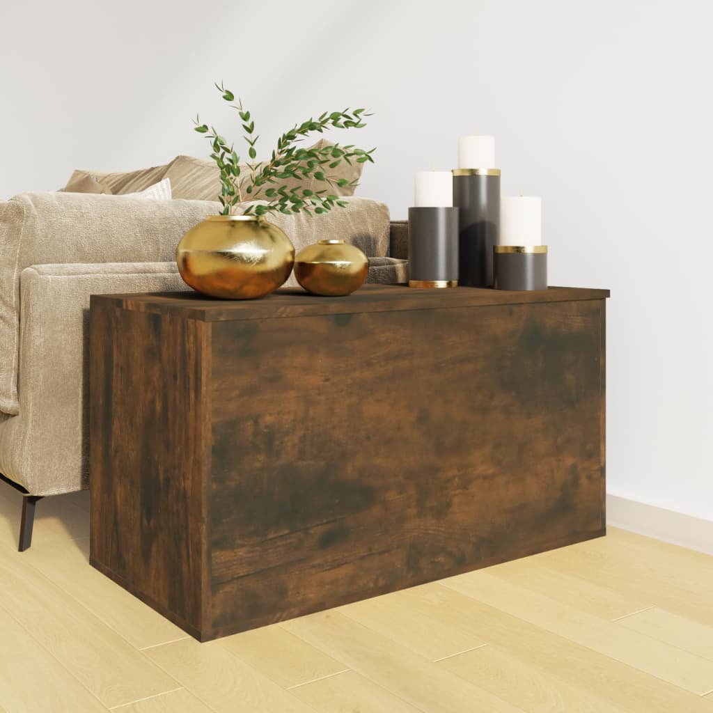 Coffre de rangement Chêne fumé 84x42x46 cm Bois d'ingénierie Coffres de rangement vidaXL
