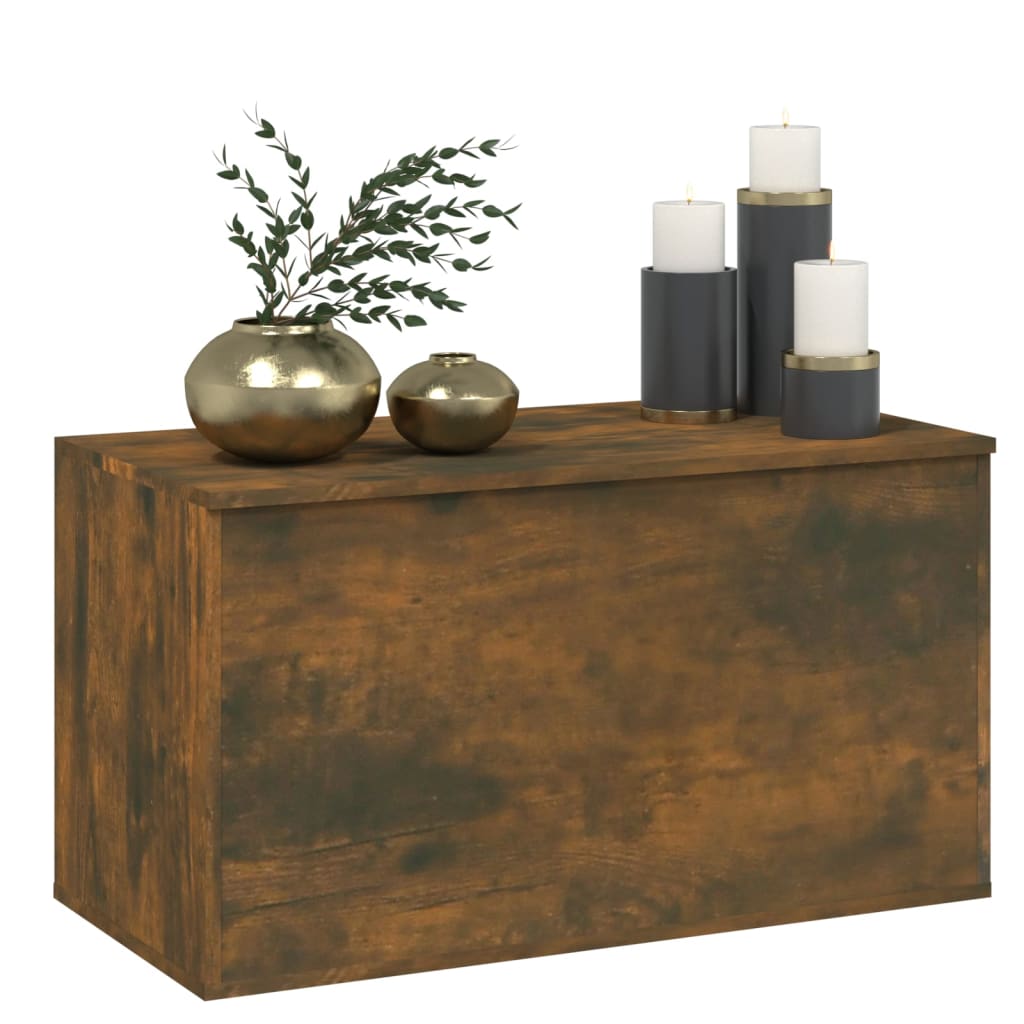 Coffre de rangement Chêne fumé 84x42x46 cm Bois d'ingénierie Coffres de rangement vidaXL