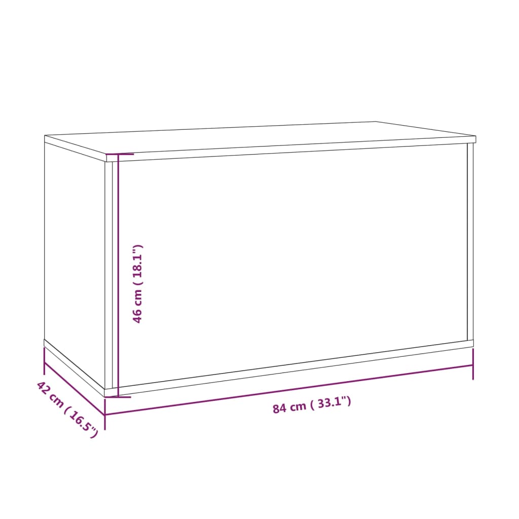Coffre de rangement Chêne marron 84x42x46 cm Bois d'ingénierie Coffres de rangement vidaXL
