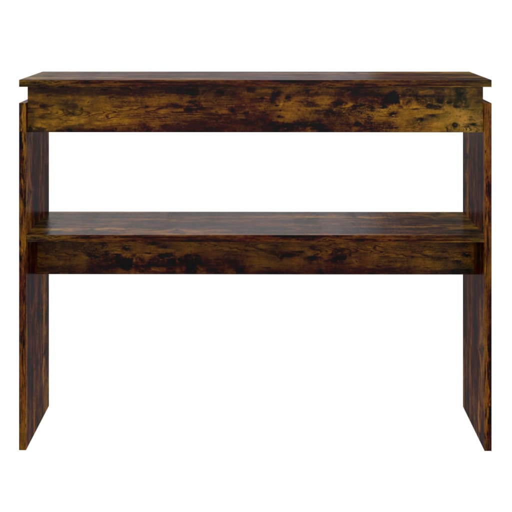 Table console Chêne fumé 102x30x80 cm Bois d'ingénierie Tables d'appoint vidaXL   
