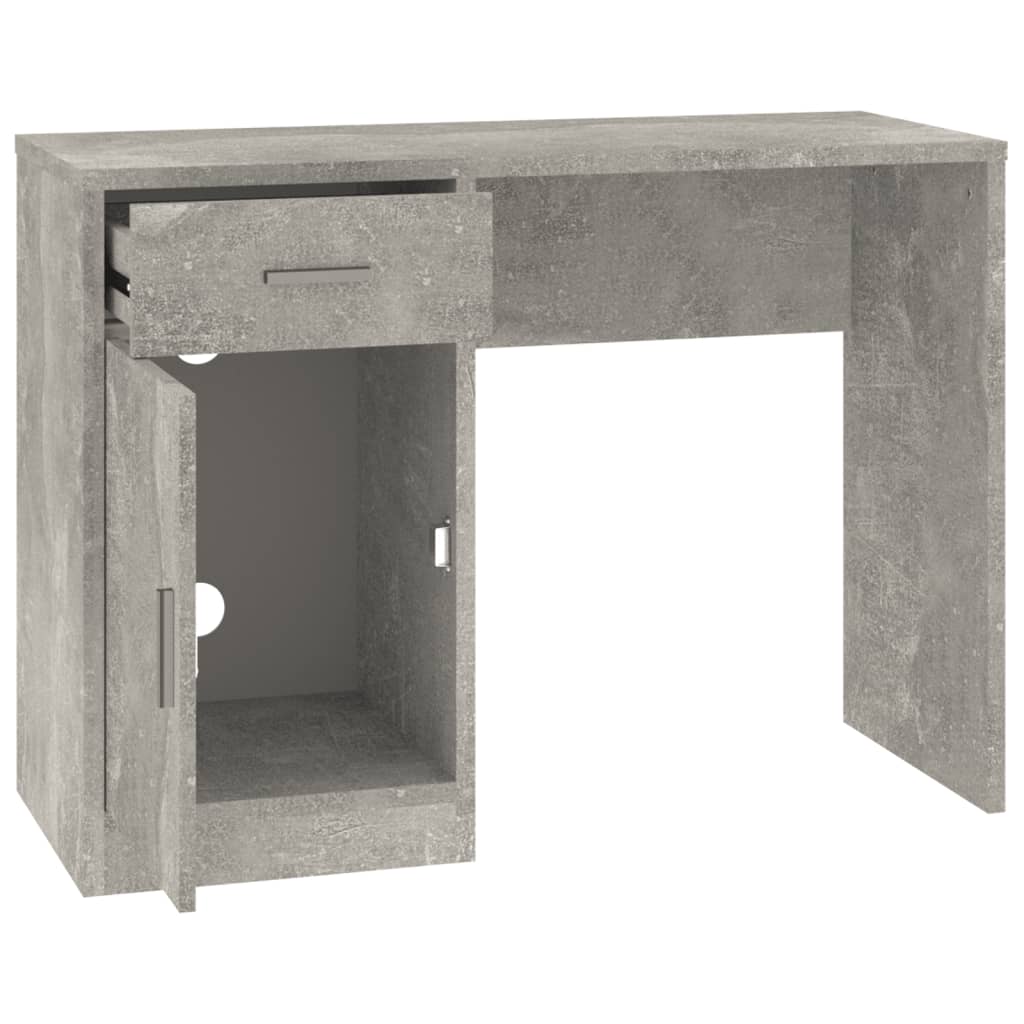 Bureau avec tiroir et armoire Gris béton 100x40x73 cm Bureaux vidaXL   