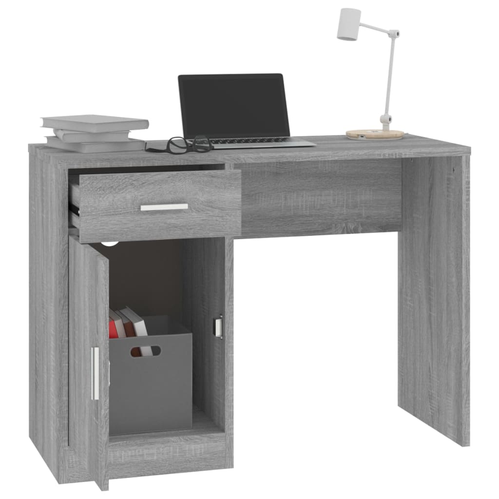 Bureau avec tiroir et armoire Sonoma gris 100x40x73 cm Bureaux vidaXL   