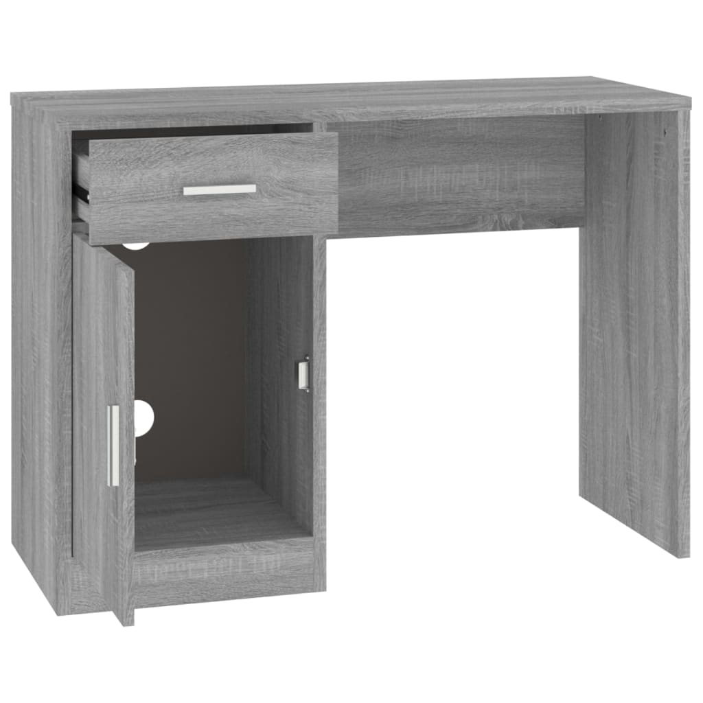 Bureau avec tiroir et armoire Sonoma gris 100x40x73 cm Bureaux vidaXL   