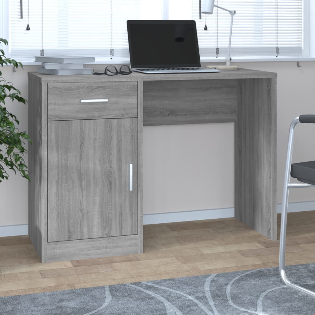 Bureau avec tiroir et armoire Sonoma gris 100x40x73 cm Bureaux vidaXL   