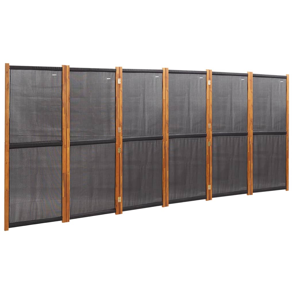 Cloison de séparation 6 panneaux Noir 420x180 cm Séparateurs de pièces vidaXL   