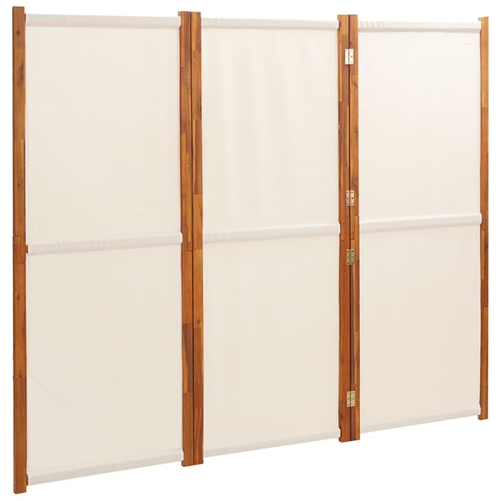 Cloison de séparation 3 panneaux Blanc crème 210x180 cm Séparateurs de pièces vidaXL   