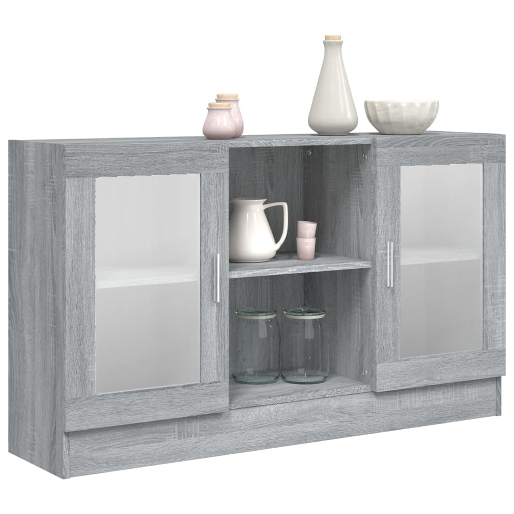 Armoire à vitrine Sonoma gris 120x30,5x70 cm Bois d'ingénierie Buffets & bahuts vidaXL   