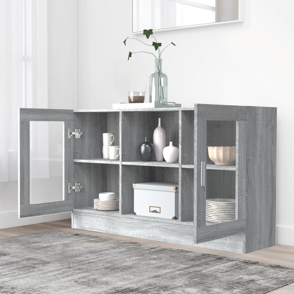 Armoire à vitrine Sonoma gris 120x30,5x70 cm Bois d'ingénierie Buffets & bahuts vidaXL   
