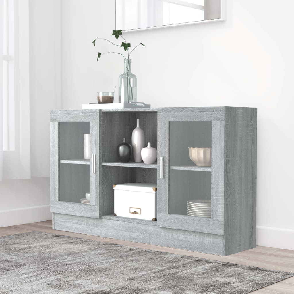 Armoire à vitrine Sonoma gris 120x30,5x70 cm Bois d'ingénierie Buffets & bahuts vidaXL   