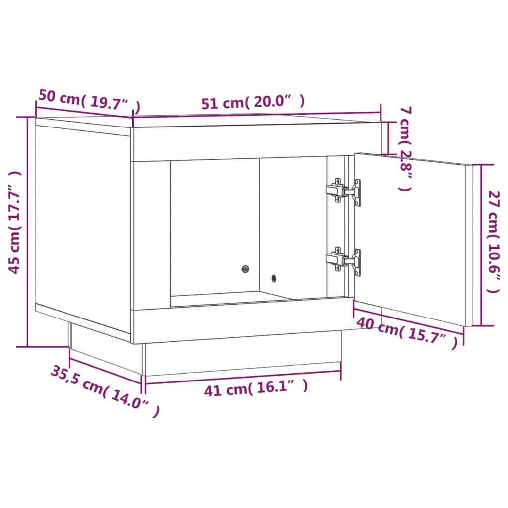 Table basse Chêne fumé 51x50x45 cm Bois d'ingénierie Tables basses vidaXL   
