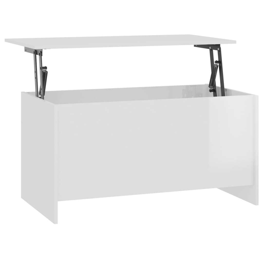 Table basse Blanc brillant 102x55,5x52,5 cm Bois d'ingénierie Tables basses vidaXL   