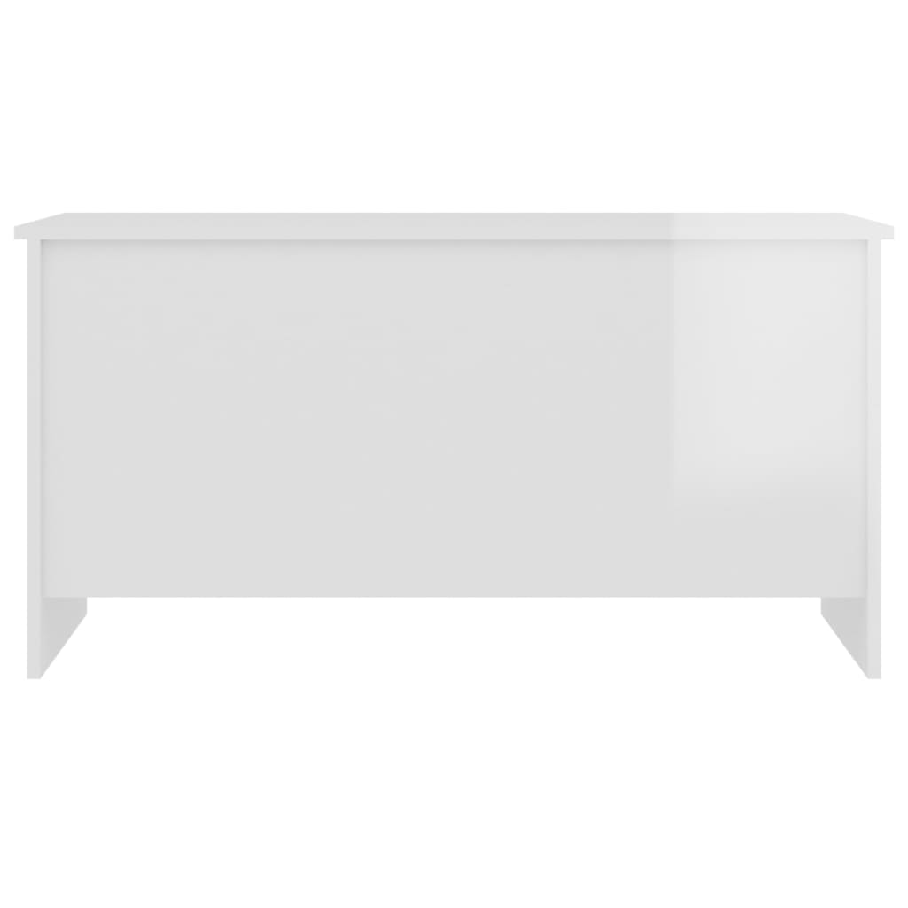 Table basse Blanc brillant 102x55,5x52,5 cm Bois d'ingénierie Tables basses vidaXL   