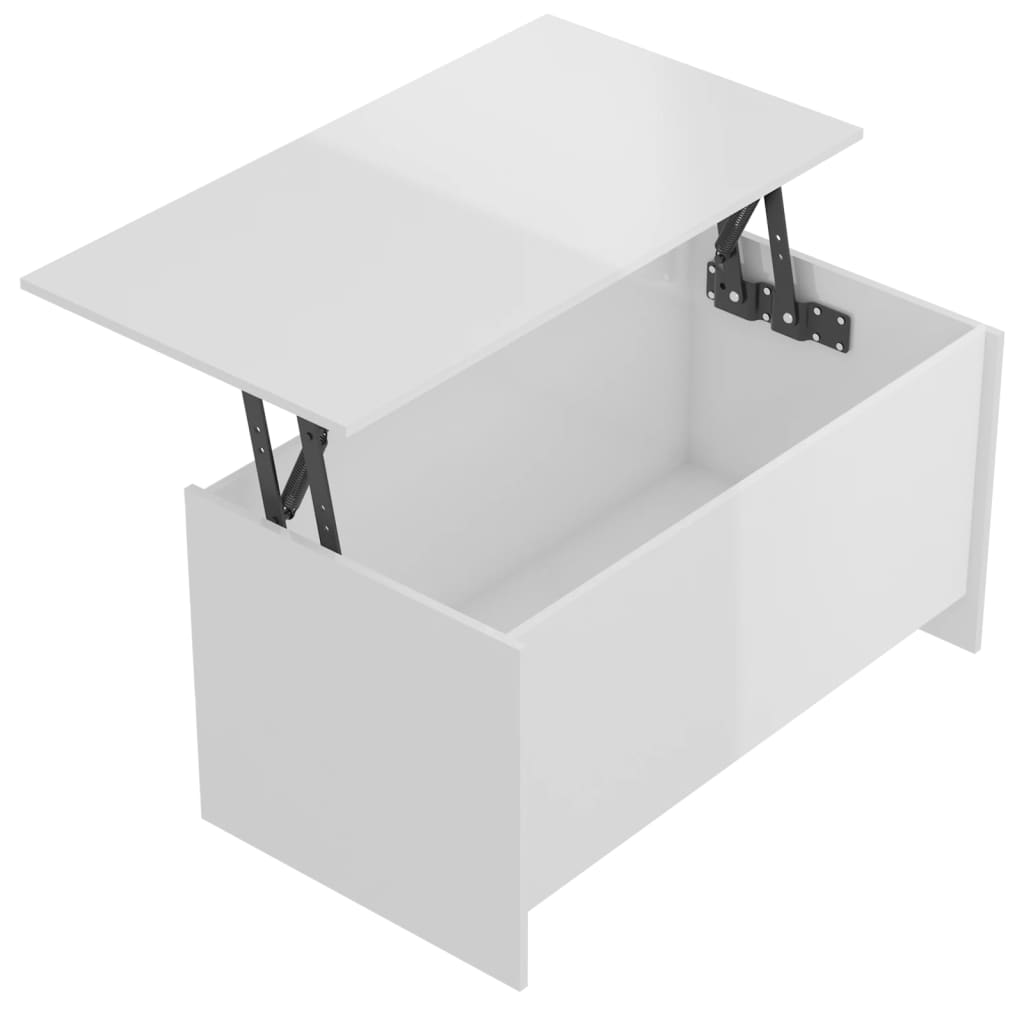 Table basse Blanc brillant 102x55,5x52,5 cm Bois d'ingénierie Tables basses vidaXL   