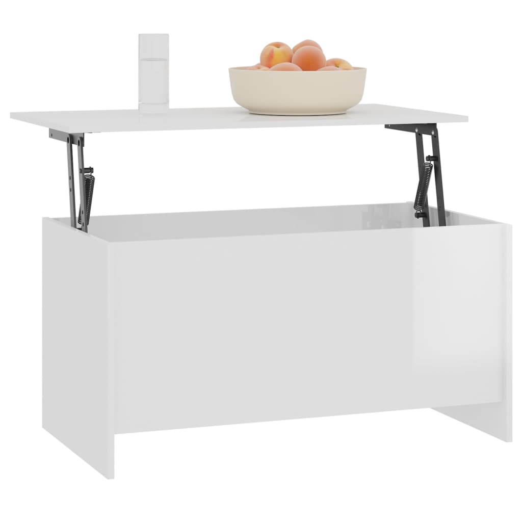 Table basse Blanc brillant 102x55,5x52,5 cm Bois d'ingénierie Tables basses vidaXL   