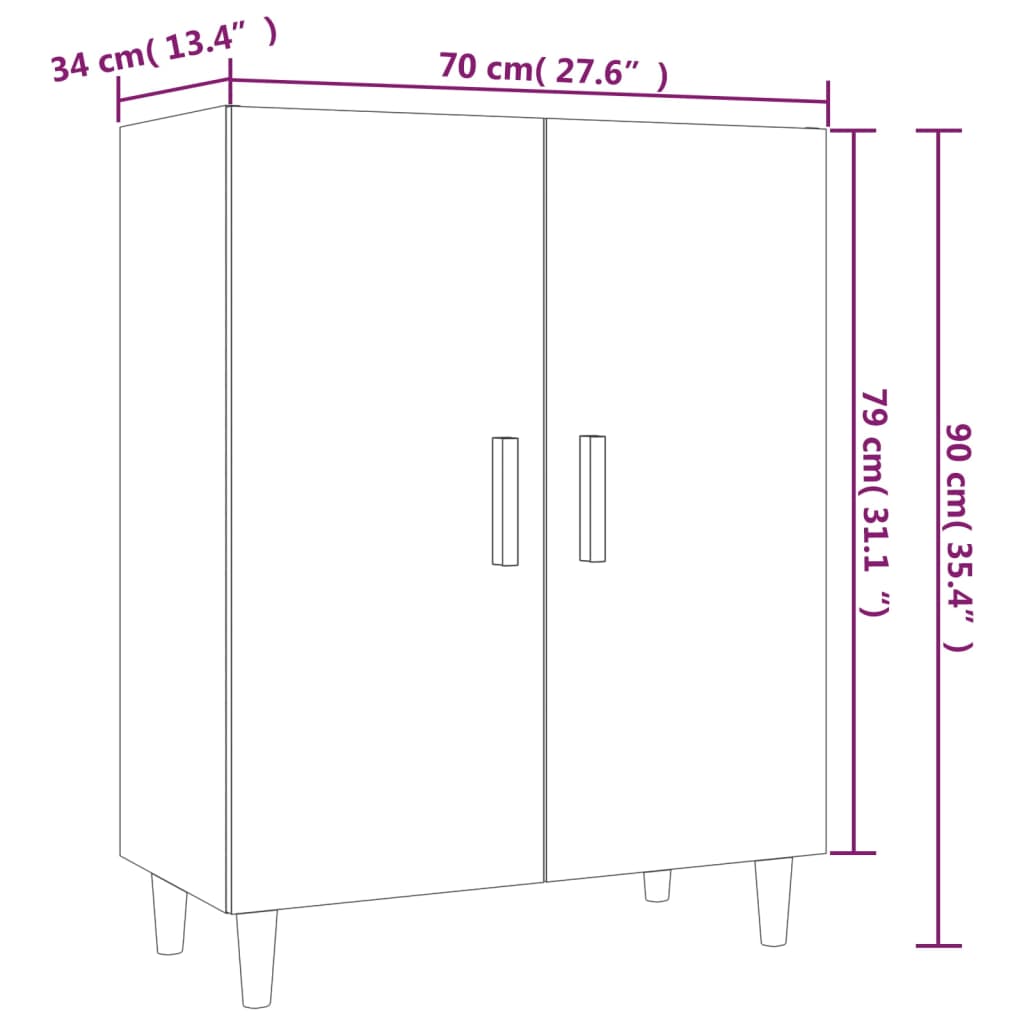Buffet Gris béton 70x34x90 cm Bois d'ingénierie Buffets & bahuts vidaXL   
