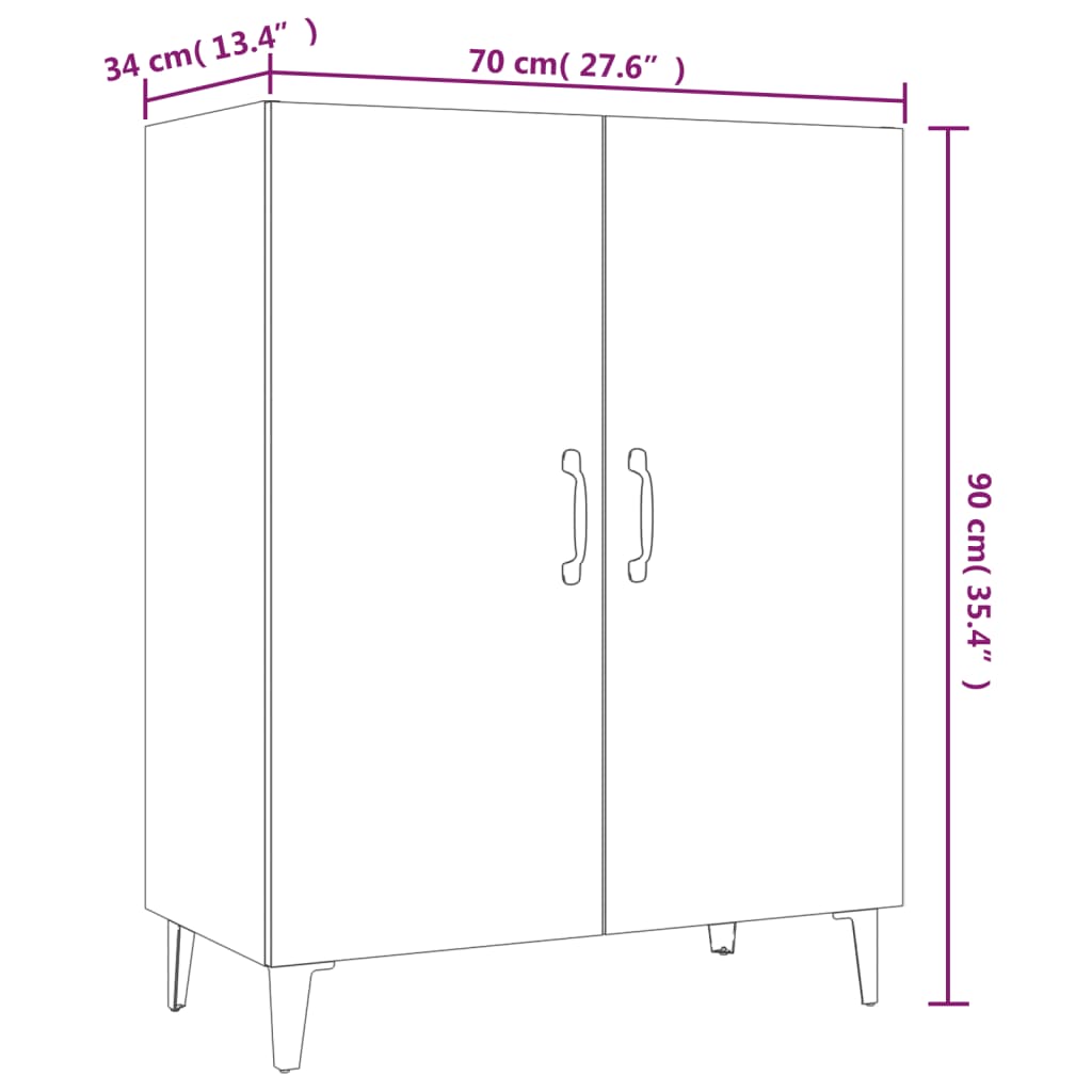 Buffet Noir 70x34x90 cm Bois d'ingénierie Buffets & bahuts vidaXL   