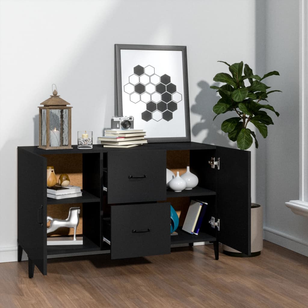 Buffet noir 100x36x60 cm bois d'ingénierie Buffets & bahuts vidaXL   