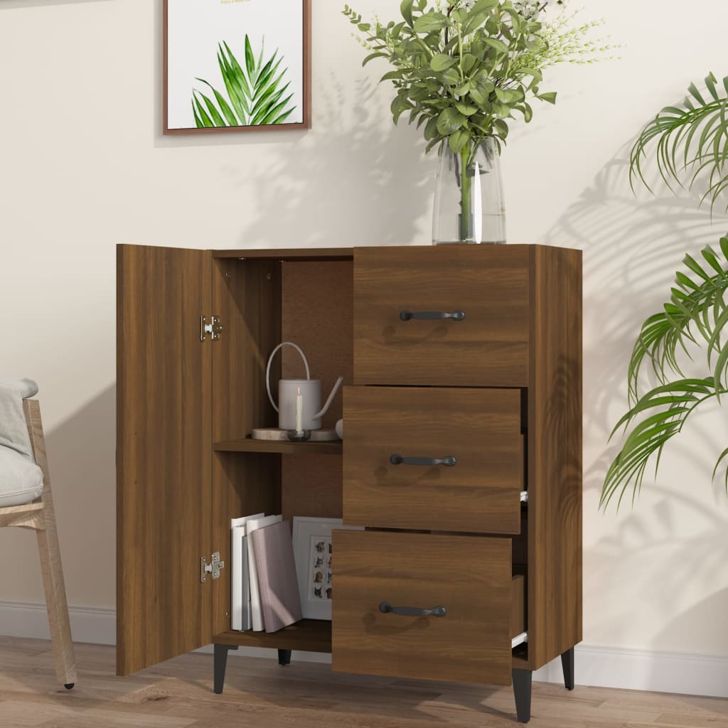 Buffet chêne marron 69,5x34x90 cm bois d'ingénierie Buffets & bahuts vidaXL   