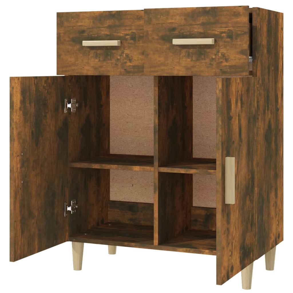 Buffet Chêne fumé 69,5x34x89 cm Bois d'ingénierie Buffets & bahuts vidaXL   